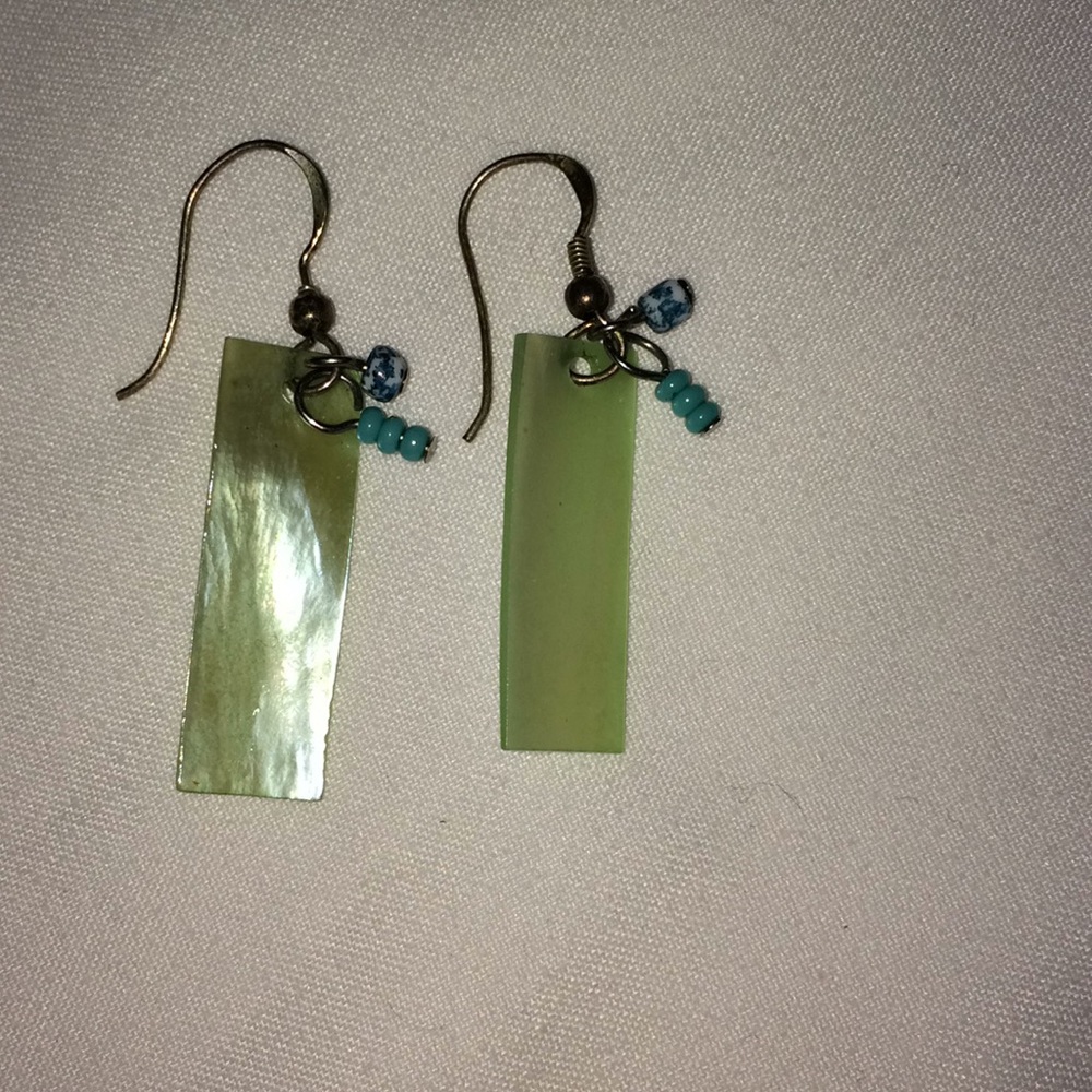 Jade & turquoise drop squares